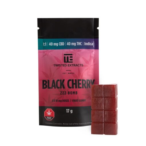 CBD/THC ZZZ Bomb (Black Cherry) – Twisted Extracts – 40mg THC / 40mg CBD