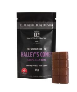 CBD/THC Jelly Bomb (Grape) – Twisted Extracts – 40mg THC / 40mg CBD