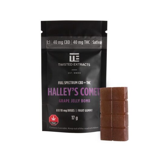 CBD/THC Jelly Bomb (Grape) – Twisted Extracts – 40mg THC / 40mg CBD