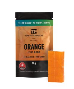 CBD/THC Jelly Bomb (Orange) – Twisted Extracts – 40mg THC / 40mg CBD