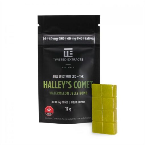 CBD/THC Jelly Bomb (Watermelon) – Twisted Extracts – 40mg THC / 40mg CBD